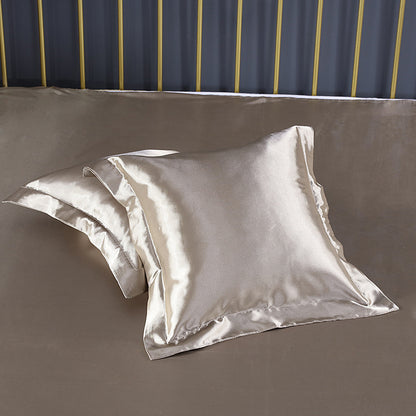 Champagne Gold 2 PCS Faux Silk Pillow Covers - Cooling Ice Silk Satin Cushion Covers - 45x45cm