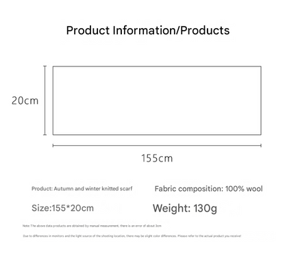 Yellow-brown Luxurious 100% Wool Scarf for Women and Men - Soft, Warm, and Stylish