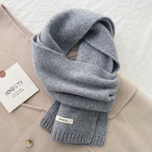 Grey Luxurious 100% Wool Scarf for Women and Men - Soft, Warm, and Stylish