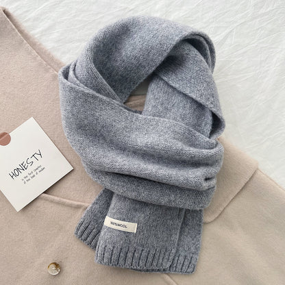 Grey Luxurious 100% Wool Scarf for Women and Men - Soft, Warm, and Stylish