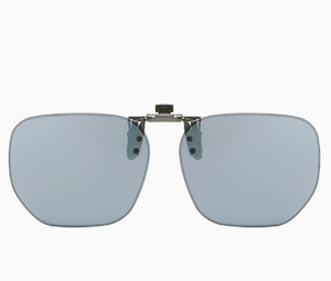 Quicksilver 2-Piece Flip-Up Sunglasses Clip-On Set for Glasses - UV-Protective Square Polarized Lenses for Driving