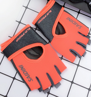 Women's Half-Finger Fitness Gloves- Medium Orange