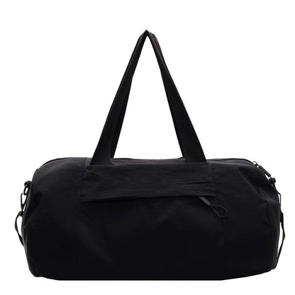 Black Candy-Colored Women's Gym Duffel Bag - Large Capacity Cylindrical Travel Tote with Handles