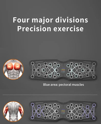 Black Portable Anti-Slip Multi-Function Push-Up Bar with Resistance Bands - Home Fitness Equipment