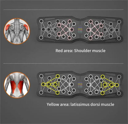 Black Portable Anti-Slip Multi-Function Push-Up Bar with Resistance Bands - Home Fitness Equipment