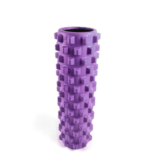 Purple Solid Yoga Foam Roller 45cm - Colorful Wolf Tooth Design Muscle Relaxation Massage Stick for Fitness and Sports