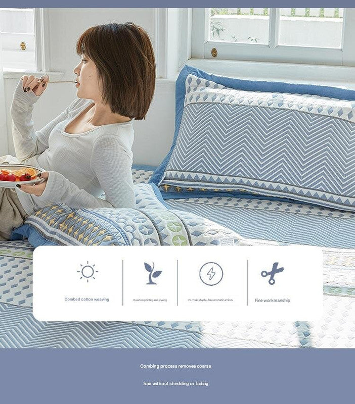 Orange letters Soft Cotton Gauze Pillowcase Set - Breathable, Non-slip, Extra Large (Pillow Core Not Included)56x80cm