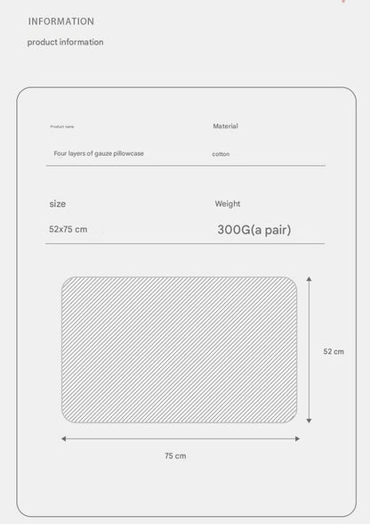 Pair of Yellow pattern Tied Cotton Gauze Pillow Cover - Secure Fit, Premium Comfort (Insert Not Included)