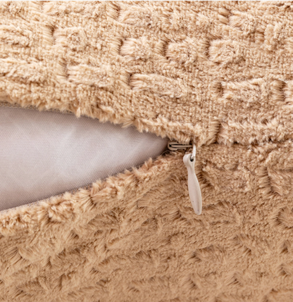 Cream White Set of 2 Textured Velvet Throw Pillow Covers with Tassels - Decorative Square Cushions 45*45cm