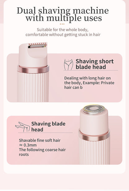 Pink Women’s Double-Headed Electric Shaver - Painless Hair Remover & Trimmer