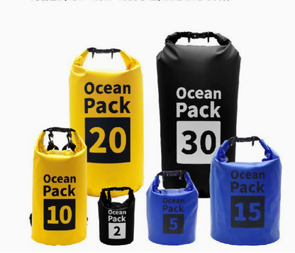 Blue 10L Waterproof Dry Bag - PVC Mesh Rafting & Swimming Backpack