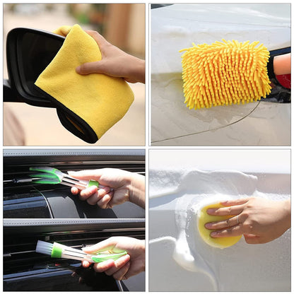 Car Cleaning Supplies - Complete Auto Detail Brush Set for Interior, Exterior, Wheels & Tires - Power Scrubber Drill Brush Kit Included