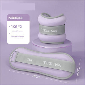 Adjustable Weighted Wrist and Ankle Wights Sandbag Set – 1kg Each Purple