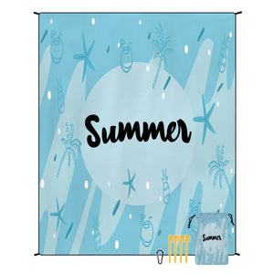 Style STD-001-22 Blue Quick Dry Beach Mat Sand Proof Waterproof Outdoor Picnic Blanket - Compact & Lightweight