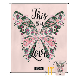 Style STD-001-28 Pink Quick Dry Beach Mat Sand Proof Waterproof Outdoor Picnic Blanket - Compact & Lightweight