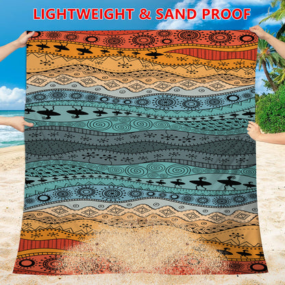 Style STD-001-43 Colorful Quick Dry Beach Mat Sand Proof Waterproof Outdoor Picnic Blanket - Compact & Lightweight