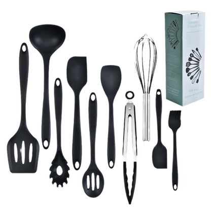 Red 10-Piece Premium Silicone Kitchen Utensil Set - Heat Resistant, Non-Stick Cookware