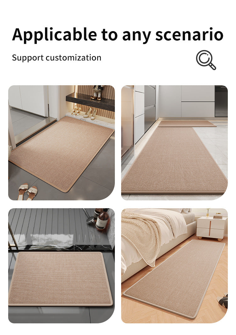 Brown Quick Dry Bathroom Rug - Non-Slip PVC Foam, Super Absorbent, 50x80cm