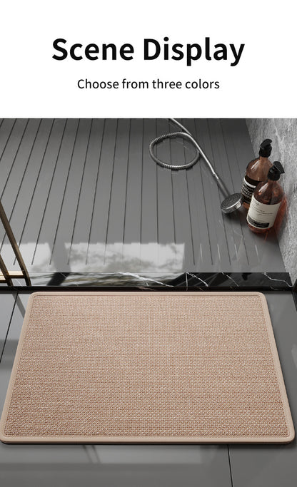 Brown Quick Dry Bathroom Rug - Non-Slip PVC Foam, Super Absorbent, 50x80cm