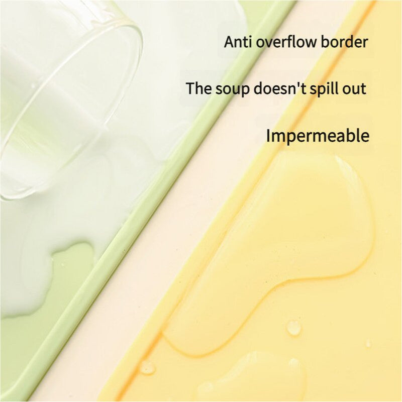 2 Pcs Yellow Safe & Durable Silicone Placemat - Heat Resistant, Spill-Proof Table Protector for Kids & Adults(30*40CM)