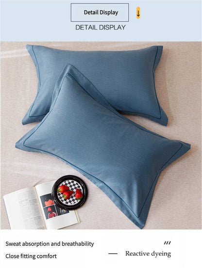 Dark Purple Pure Cotton Flannel Pillowcase Set - Soft, Thickened, Solid Color (Pair, 48x74cm)
