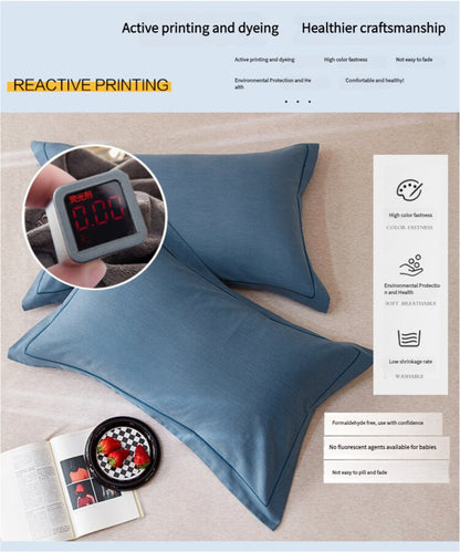 Bright Purple Pure Cotton Flannel Pillowcase Set - Soft, Thickened, Solid Color (Pair, 48x74cm)