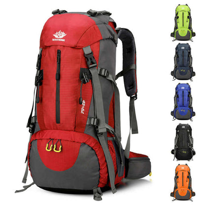 Red High-Capacity Nylon Hiking Backpack - Durable, Multi-Functional Outdoor Travel Pack