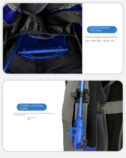 Red High-Capacity Nylon Hiking Backpack - Durable, Multi-Functional Outdoor Travel Pack