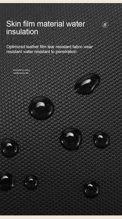 Beige Premium PU Leather Multi-Functional Travel Cable Organizer - Waterproof Digital Storage Pouch