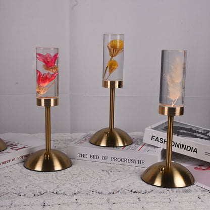 Wheat Ears Eternal Flower Acrylic Table Lamp - Color-Changing LED, USB Rechargeable, Touch Control