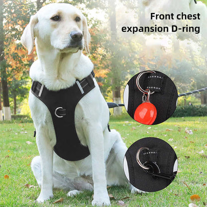 Size M Red Reflective No-Pull Dog Harness - Adjustable & Durable for Large Breeds, Anti-Escape Design