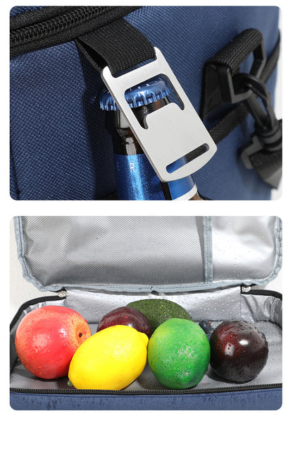 Black 23L Extra Large Insulated Cooler Bag with Double Layers - Perfect for Camping, Picnics, and Outdoor Adventures