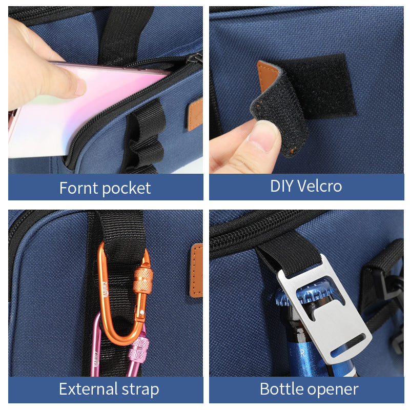 Navy Blue 23L Extra Large Insulated Cooler Bag with Double Layers - Perfect for Camping, Picnics, and Outdoor Adventures