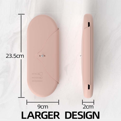2 Pcs Pink Elegant Silicone Makeup Brush Storage Case - Travel-Friendly, Dustproof, and Multi-Functional