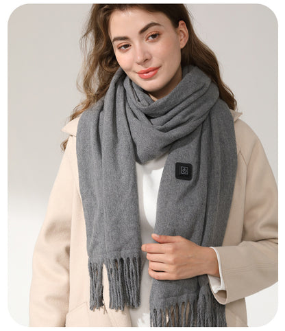 Heated Electric Scarf Grey