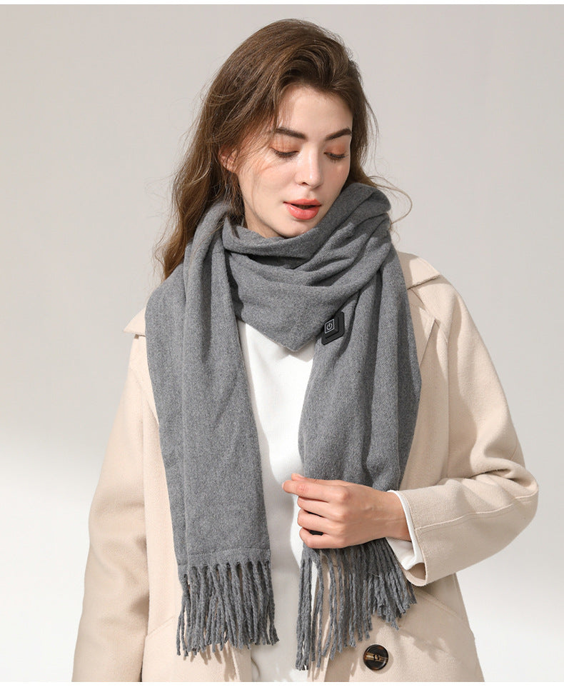 Heated Electric Scarf Grey