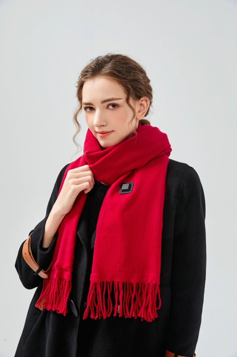 Heated Electric Scarf Red Wine