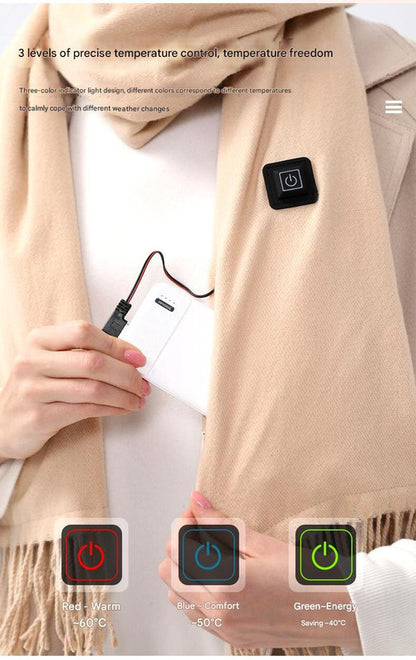 Heated Electric Scarf Camel