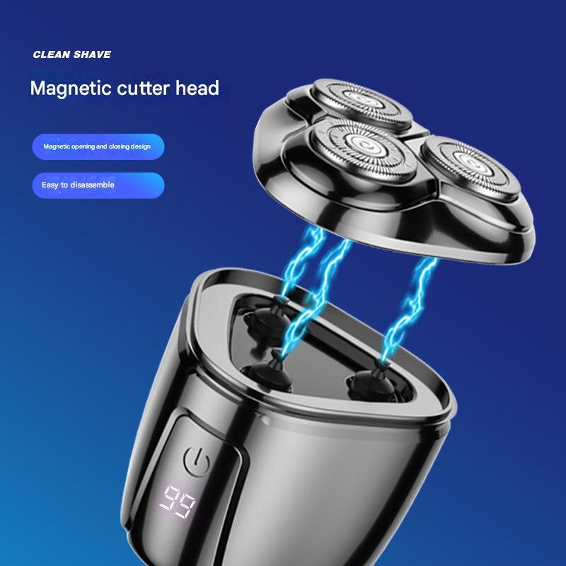 Black Mini Electric Shaver for Men - Portable & Rechargeable Razor for Travel