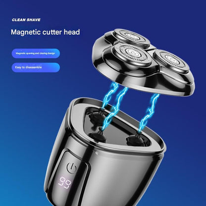 Silver Mini Electric Shaver for Men - Portable & Rechargeable Razor for Travel