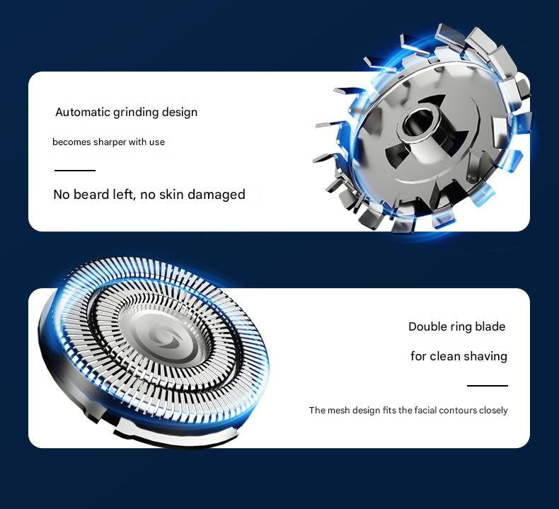 Silver Mini Electric Shaver for Men - Portable & Rechargeable Razor for Travel