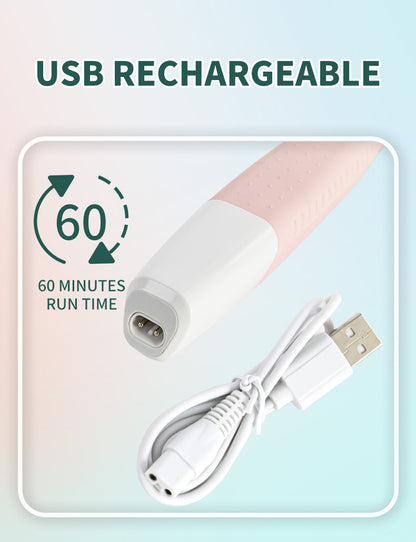 Pink Electric Shaver for Women - USB Rechargeable, Painless Hair Removal