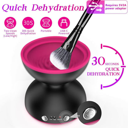 Black Electric Makeup Brush Cleaner - Fast & Deep Cleaning, USB Powered