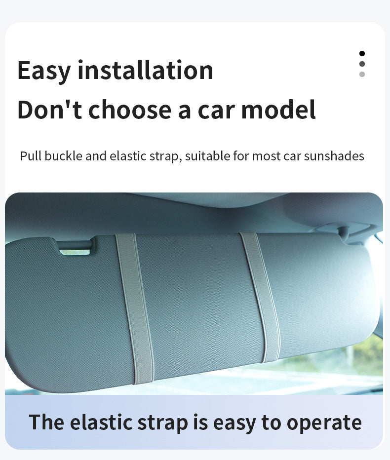 Black double button Car Sun Visor Makeup Mirror with LED Light - Tri-Color, Touch Control