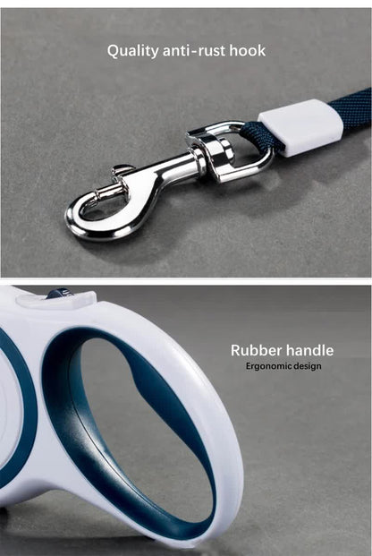 Rose Red 5M Pet Leash Retractable - Tangle-Free, Extendable Pet Leash for Walking