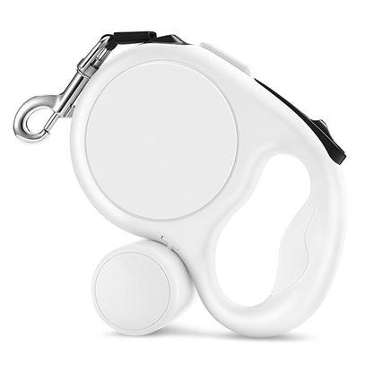 White 5M Retractable Dog Leash - With Small Box, Suitable For Small And Medium Dogs