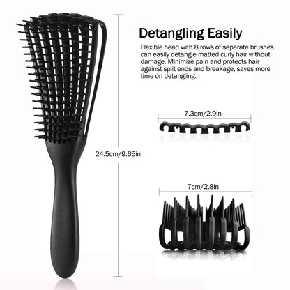 3 - pcs Pink Detangling Brush - Octopus Design for Effortless Hair Care