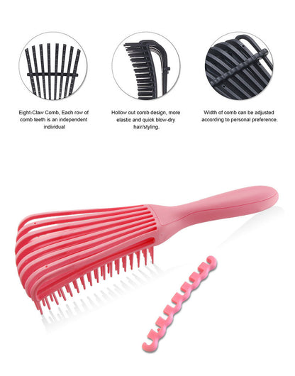 3 - pcs Black Detangling Brush - Octopus Design for Effortless Hair Care