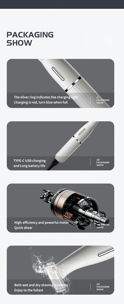 All-in-One Ladies' Trimmer Kit - Body, Face, Eyebrow & Nose Hair Removal white