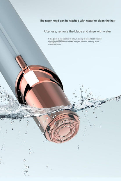 Champagne Gold Mini Lipstick Electric Shaver - USB Rechargeable Facial Hair Remover